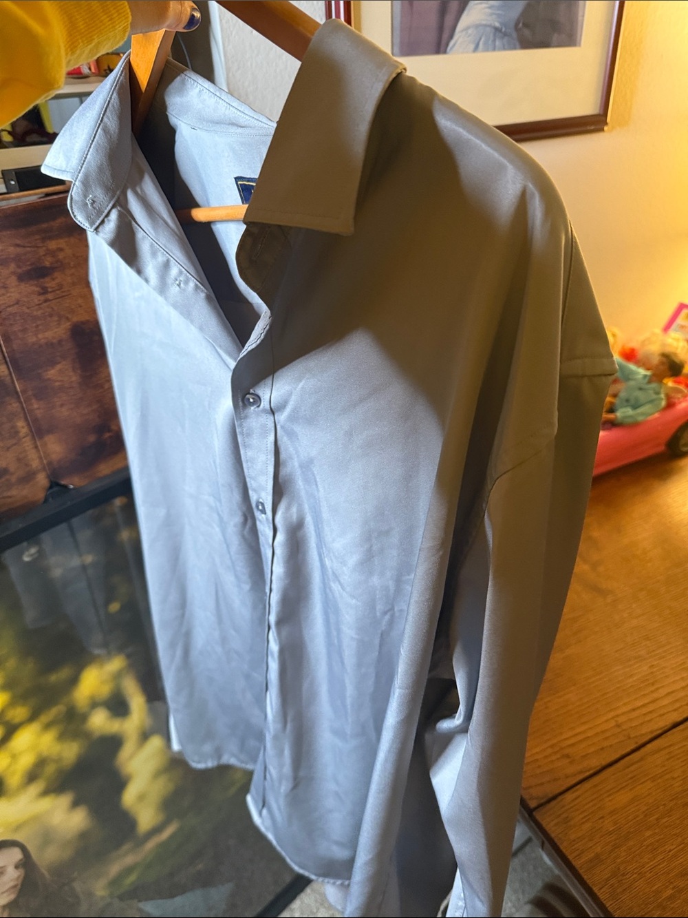 Flex LUX Long-Sleeve Dress Shirt in Light Gray